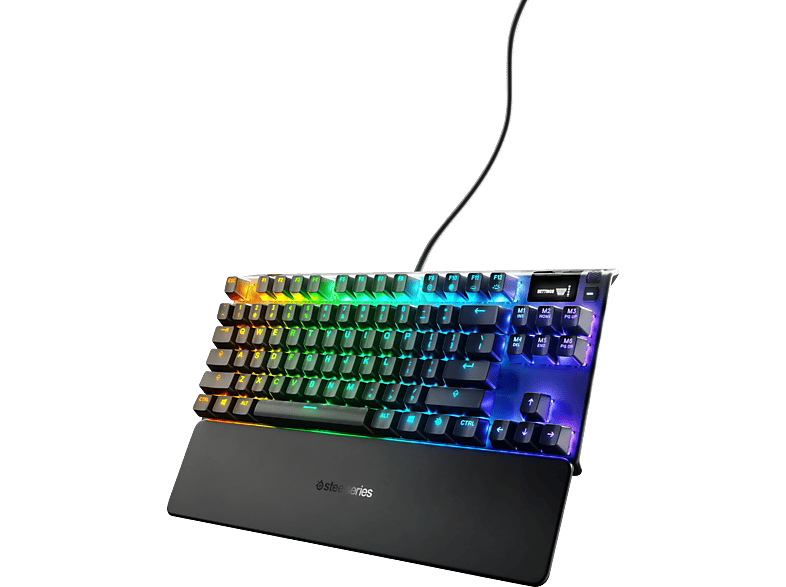 STEELSERIES Apex 7 TKL (RED SWITCH), Gaming Tastatur, Mechanisch, Steelseries QX2 Mechanical Red Linear, Kabelgebunden, Schwarz von STEELSERIES