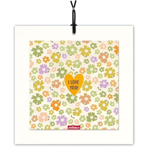 STEINBECK Bildergruß - I love you! - Geschenk Freundschaft Familie Liebe Blumen von STEINBECK