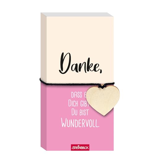 STEINBECK Geschenkblock - Danke, dass es Dich gibt! Du bist wundervoll. - Geschenkblock mit Herz aus Holz STEINBECK Geschenkblock - Danke, dass es Dich gibt! Du bist wundervoll. - Geschenkblock mit Herz aus Holz von STEINBECK