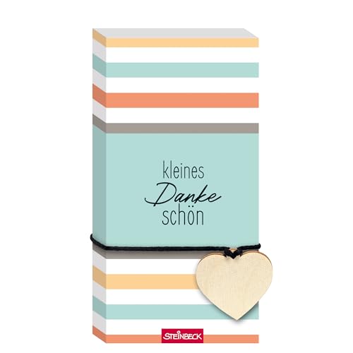 STEINBECK Geschenkblock - Kleines Dankeschön - Geschenkblock mit Herz aus Holz von STEINBECK