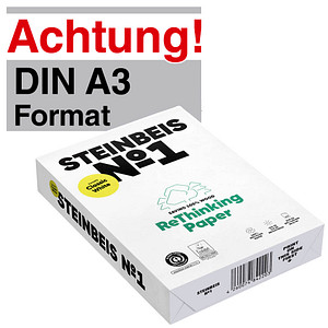 STEINBEIS Recyclingpapier No.1 DIN A3 80 g/qm 500 Blatt von STEINBEIS