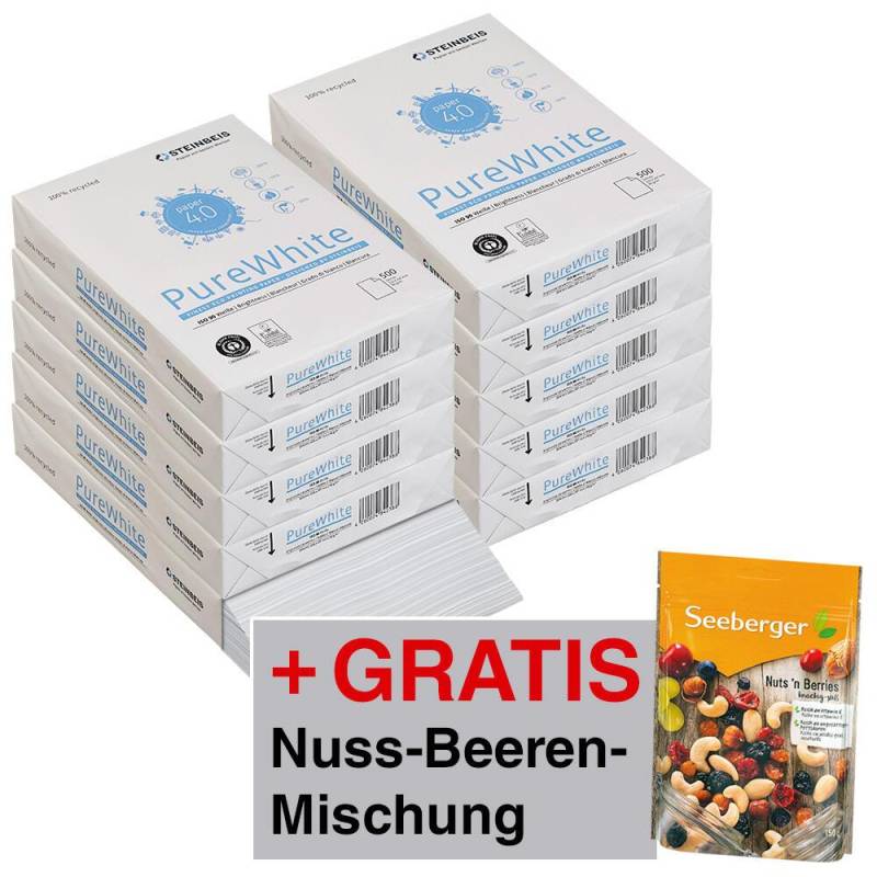 STEINBEIS Recyclingpapier Steinbeis Pure White Rc A4 DIN A4 80 g/m² von STEINBEIS