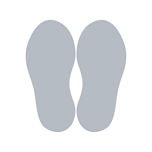 Bodenaufkleber Fußpaar zum Abstandhalten – selbtklebende Abstandshalter für den Fußboden mit Anti-Rutsch-Beschichtung (10 Paar Fußabdrücke | Fußgröße 250 x 100 mm | Grau) von STEMPEL-FABRIK