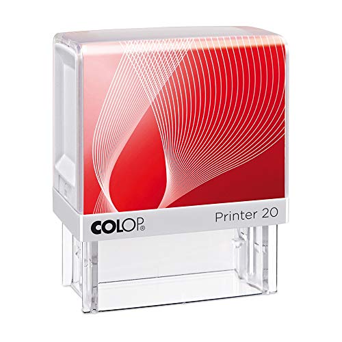 Stempel Colop Printer 20 custom (38x14 mm - 4 Zeilen) mit individueller Textplatte Größe Weiss, Farbe Rot von STEMPEL-FABRIK