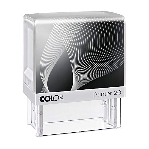 Stempel Colop Printer 20 custom (38x14 mm - 4 Zeilen) mit individueller Textplatte Größe Weiss, Farbe Schwarz von STEMPEL-FABRIK
