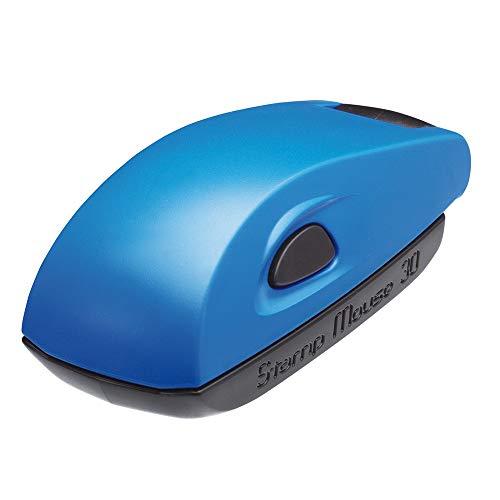 Stempel Colop Stamp Mouse 30 custom (47x18 mm - 5 Zeilen) mit individueller Textplatte Farbe Blau von STEMPEL-FABRIK