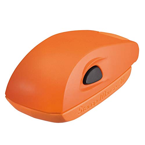 Stempel Colop Stamp Mouse 30 custom (47x18 mm - 5 Zeilen) mit individueller Textplatte Farbe Orange von STEMPEL-FABRIK