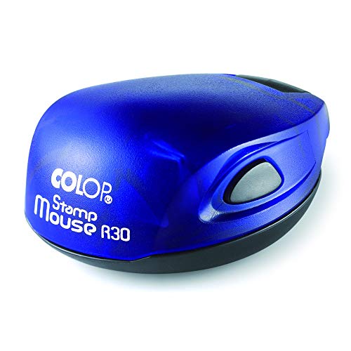 Stempel Colop Stamp Mouse R 30 custom (ø30 mm - 5 Zeilen) mit individueller Textplatte Farbe Indigo von STEMPEL-FABRIK