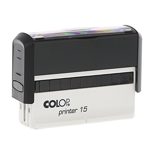 stempel-fabrik – Colop Printer 15 Stempel mit Wunschtext personalisieren – Selbstfärbestempel als Namensstempel, Adressstempel, Firmenstempel & Co zu verwenden (69 x 10 mm | 2 Zeilen | Schwarz) von STEMPEL-FABRIK