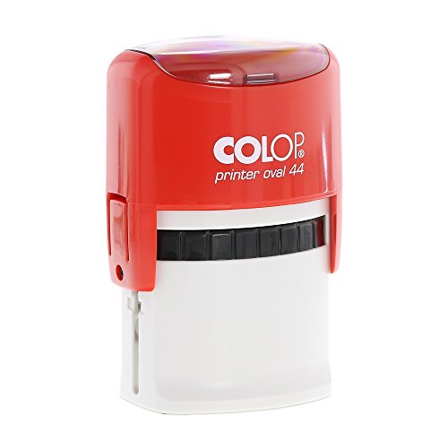 stempel-fabrik – Colop Printer Oval 44 Custom Stempel mit Wunschtext oder Wunschmotiv personalisieren – ovaler Selbstfärbestempel ideal für individuelle Logos & Siegel (44 x 28 mm | 5 Zeilen | Rot) von STEMPEL-FABRIK