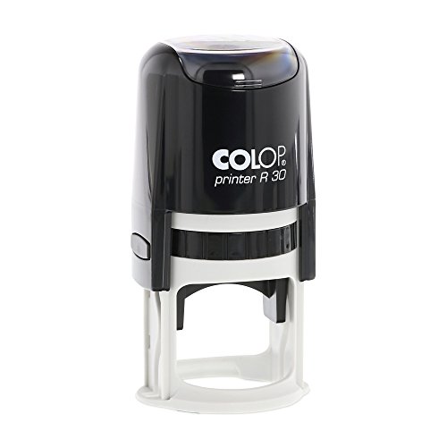 stempel-fabrik – Colop Printer R 30 Custom Stempel mit Wunschtext oder Wunschmotiv personalisieren – runder Selbstfärbestempel ideal für individuelle Logos & Siegel (ø30 mm | 5 Zeilen | Schwarz) von STEMPEL-FABRIK