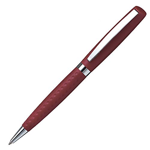 stempel-fabrik – Stempel-Kugelschreiber Heri Classic G Light 6461 Custom mit Wunschtext personalisieren – 2in1 Kugelschreiber mit selbstfärbendem Taschenstempel (33x8 mm | 3 Zeilen | Dunkelrot) von STEMPEL-FABRIK