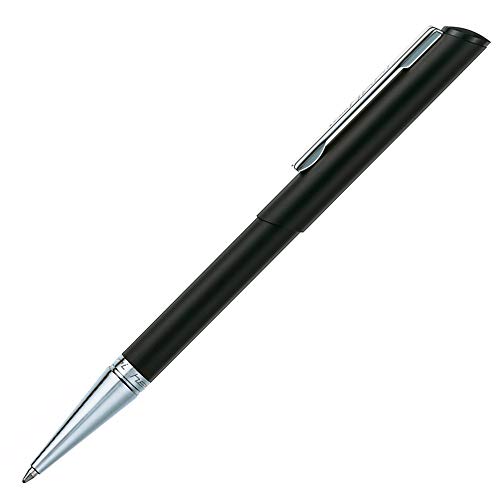 stempel-fabrik – Stempel-Kugelschreiber Heri Diagonal 3021 Custom mit Wunschtext personalisieren – 2in1 Kugelschreiber mit selbstfärbendem Taschenstempel (33 x 8 mm | 3 Zeilen | Schwarz/Silber) von STEMPEL-FABRIK