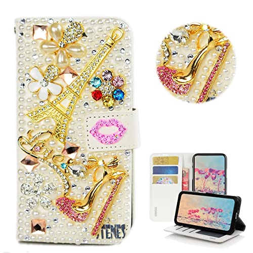 STENES Bling Wallet Handyhülle kompatibel mit iPhone 11 – stilvoll – 3D handgefertigte Eiffelturm Mädchen High Heel Blumen Lippen Lederhülle – Rosa STENES Bling Wallet Handyhülle kompatibel mit iPhone 11 – stilvoll – 3D handgefertigte Eiffelturm Mädchen High Heel Blumen Lippen Lederhülle – Rosa von STENES