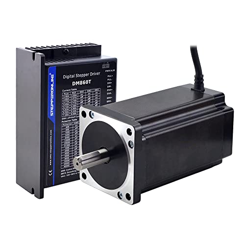 STEPPERONLINE 1 Achse Schrittmotor CNC Kit 12,0 Nm 6A Nema 34 Schrittmotor & Schrittmotor Treiber 2,4-7,2A 18-80VAC/ 36-110VDC für CNC Graviermaschine,3D Drucker von STEPPERONLINE