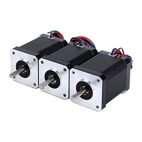 STEPPERONLINE 3 Stück E Serie Nema 17 Schrittmotor 1,8 Grad 60Ncm(84.97oz.in) 2,1A 42x42x60mm 4 Drähte von STEPPERONLINE