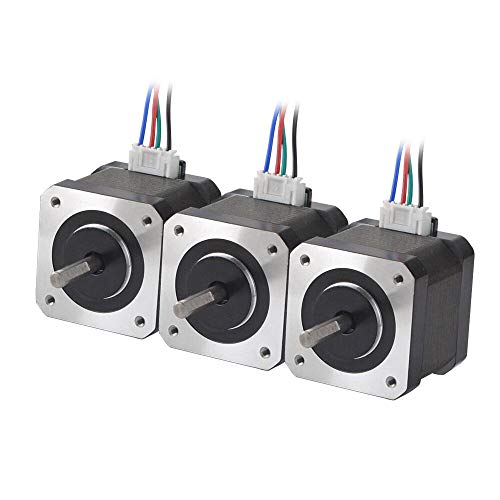 STEPPERONLINE 3PCS Nema 17 Schrittmotor 45Ncm1.5A 12V 39mm 4-Draht 1.8 Deg Stepper Motor mit 1M Draht für 3D Drucker von STEPPERONLINE