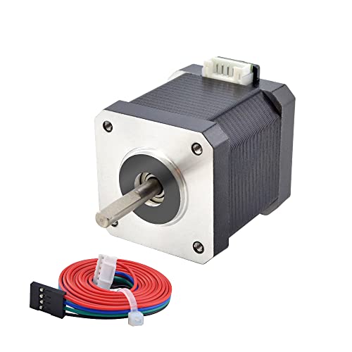 STEPPERONLINE E Series Nema 17 Schrittmotor 2A 55Ncm 1,8 Grad mit 1 Meter Kabel für 3D-Drucker CNC(1 Pack) von STEPPERONLINE