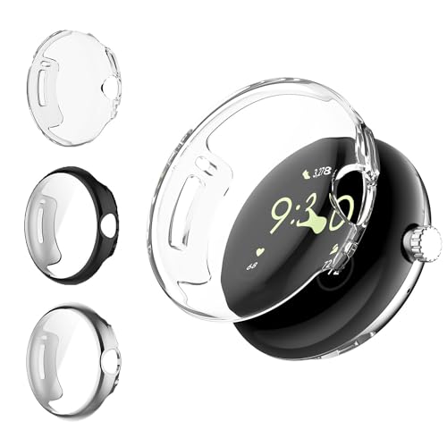 STFALI 3 Stück Hülle für Google Pixel Watch/Pixel Watch 2 Displayschutz, TPU All-Around Schutzhülle, Hochempfindliche STFALI 3 Stück Hülle für Google Pixel Watch/Pixel Watch 2 Displayschutz, TPU All-Around Schutzhülle, Hochempfindliche von STFALI