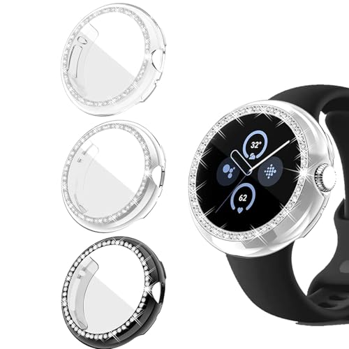 STFALI 3 Stück Hülle für Google Pixel Watch/Pixel Watch 2 Displayschutz(41mm), TPU All-Around Schutzhülle, Glitzer Strass Diamant Kantenschutz Damen Schutzhülle Kratzfest Schutz Case STFALI 3 Stück Hülle für Google Pixel Watch/Pixel Watch 2 Displayschutz(41mm), TPU All-Around Schutzhülle, Glitzer Strass Diamant Kantenschutz Damen Schutzhülle Kratzfest Schutz Case von STFALI