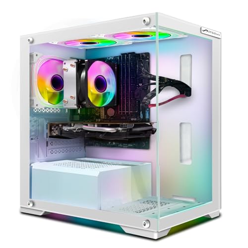 STGsivir Gaming Desktop-PC, AMD Athlon 3000G 3,5 GHz, Radeon RX 580 8 GB GDDR5, RAM 16 GB, SSD 512 GB, WiFi 600 M, BT 5.0, Lüfter RGB x 3, W11H64 von STGsivir