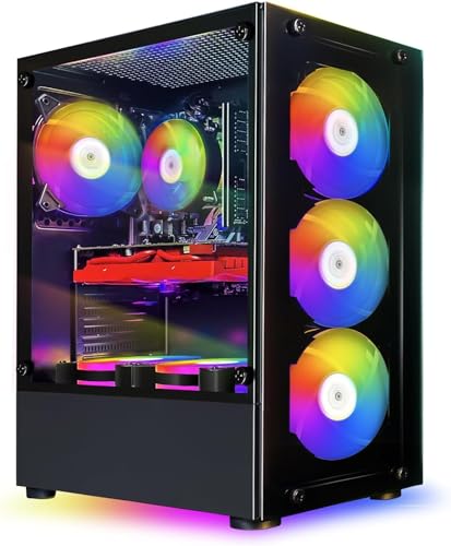 STGsivir-Gaming Desktop PC-RTX 2060 Super 8GB GDDR6, Intel Core i7-6700 bis zu 4.0GHz-32G DDR4 RAM, 1T SSD, 600 M WLAN, BT 5.0, RGB Lüfter x 6, W10H64-Gaming Computer Tower-für Gamer und Streaming von STGsivir