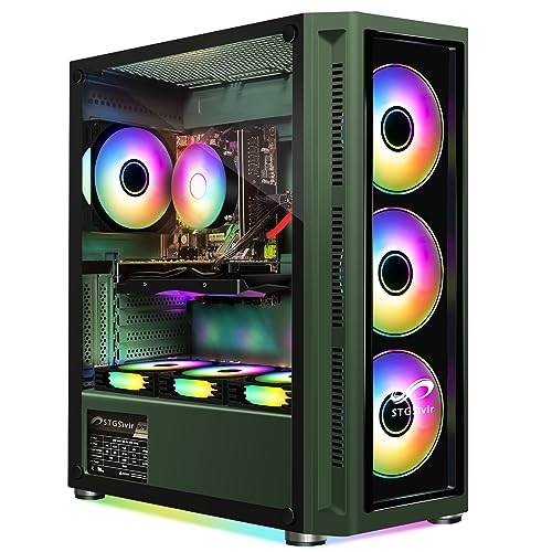 STGsivir Gaming Desktop-PC, Intel Core i7-8700 bis zu 4.6GHz, GeForce RTX 2060 Super 8GB GDDR6, 32GB DDR4, 2TB SSD, WiFi, BTB 5.0, RGB Lüfter x 6, W11H64 von STGsivir