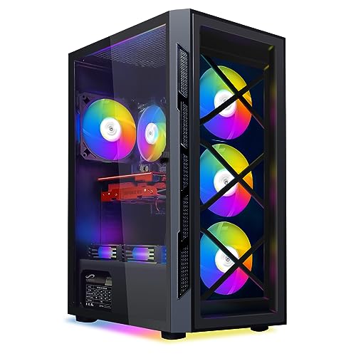 STGsivir-Gaming Desktop PC-GeForce RTX 3060 12G GDDR6, Intel Core i7 3.9GHz-32G DDR3 RAM, 1T SSD, 600 M WLAN, BT 5.0, RGB Lüfter x 6, W10H64-Gaming Computer Tower-für Gamer und Streaming von STGsivir