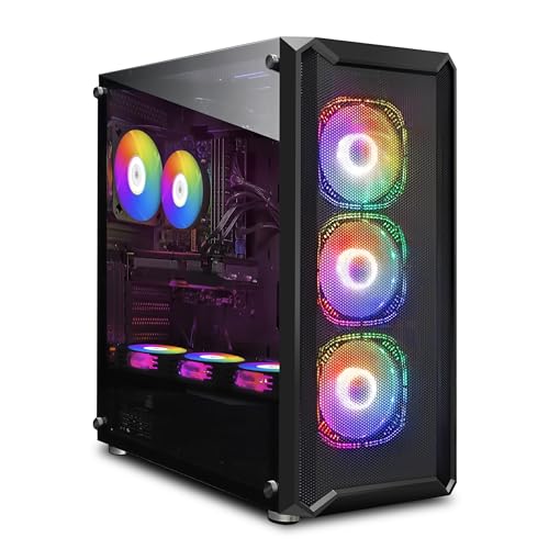 STGsivir Gaming Desktop-PC, Intel Core i7 bis zu 3.9GHz, GeForce RTX 3060 12GB GDDR6, 32GB, 1TB SSD, WiFi 600M, BTB 5.0, RGB Lüfter x 7, W10H64 von STGsivir