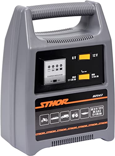 STHOR Profi KFZ-Batterieladegerät | 6-12 Volt | 8A | 12-120Ah | LED-Anzeige | optimaler Ladestrom | Batterie Ladegerät Starthilfe STHOR Profi KFZ-Batterieladegerät | 6-12 Volt | 8A | 12-120Ah | LED-Anzeige | optimaler Ladestrom | Batterie Ladegerät Starthilfe von STHOR