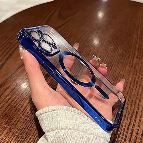 STICHY Wireless Charge Phone Case für iPhone 14 13 12 11 Pro Max Plus Soft Bumper Clear Cover, Blau, für iPhone 14Pro Max STICHY Wireless Charge Phone Case für iPhone 14 13 12 11 Pro Max Plus Soft Bumper Clear Cover, Blau, für iPhone 14Pro Max von STICHY