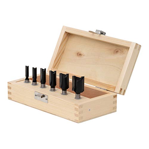 STIER Nutfräsersortiment, Hartmetallschneiden, 6-teilig, 8 mm, Holzfräser, Fräser für gägngie Oberfräsen (8 mm), Fräser Set, robust und langlebig, Formfräsen, Freihandfräsen von STIER