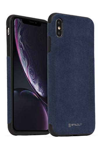 STILGUT Alcantara entwickelt für iPhone XS Max Hülle - iPhone X Max Case Lederoptik, Bumper aus TPU und Alcantara, Navyblau STILGUT Alcantara entwickelt für iPhone XS Max Hülle - iPhone X Max Case Lederoptik, Bumper aus TPU und Alcantara, Navyblau von STILGUT
