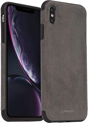 STILGUT Alcantara entwickelt für iPhone XS Max Hülle - iPhone X Max Case Lederoptik, Bumper aus TPU und Alcantara, grau STILGUT Alcantara entwickelt für iPhone XS Max Hülle - iPhone X Max Case Lederoptik, Bumper aus TPU und Alcantara, grau von STILGUT