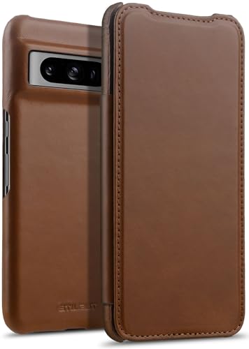 STILGUT Book Case kompatibel mit Google Pixel 8 Pro Hülle aus Leder, Lederhülle, Klapphülle, Handyhülle - Cognac von STILGUT