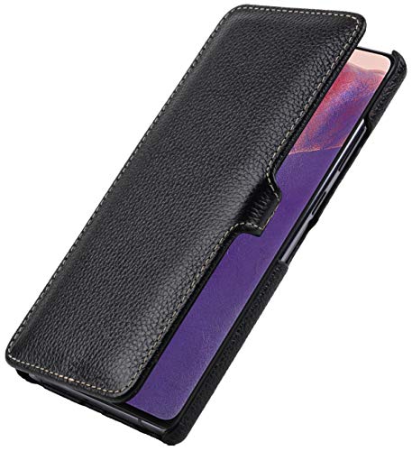 STILGUT Book Case kompatibel mit Samsung Galaxy Note 20 Hülle aus Leder mit Clip-Verschluss, Lederhülle, Klapphülle, Handyhülle - Schwarz von STILGUT