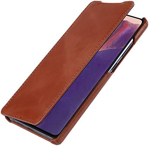 STILGUT Book Case kompatibel mit Samsung Galaxy Note 20 Hülle aus Leder zum Klappen, Klapphülle, Handyhülle, Lederhülle - Cognac Antik von STILGUT