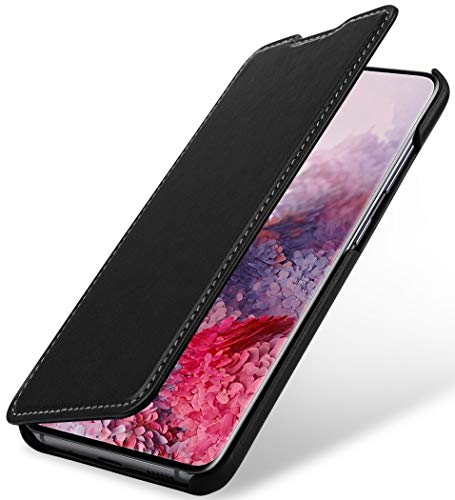 STILGUT Book Case kompatibel mit Samsung Galaxy S20 Hülle aus Leder zum Klappen, Klapphülle, Handyhülle, Lederhülle, dünn - Schwarz Nappa von STILGUT