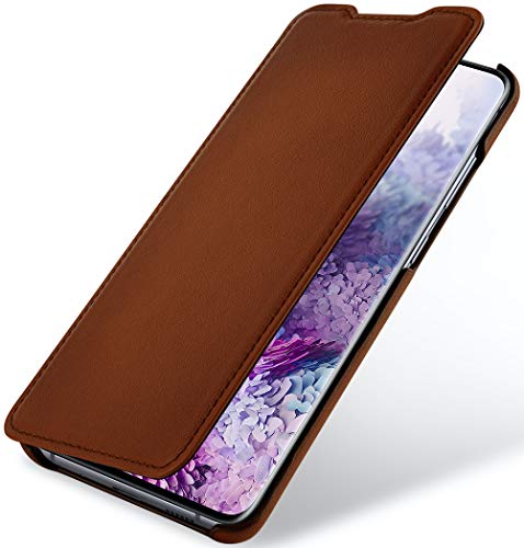 STILGUT Book Case kompatibel mit Samsung Galaxy S20 Plus/S20+ Hülle aus Leder zum Klappen, Klapphülle, Handyhülle, Lederhülle, dünn - Braun Antik von STILGUT