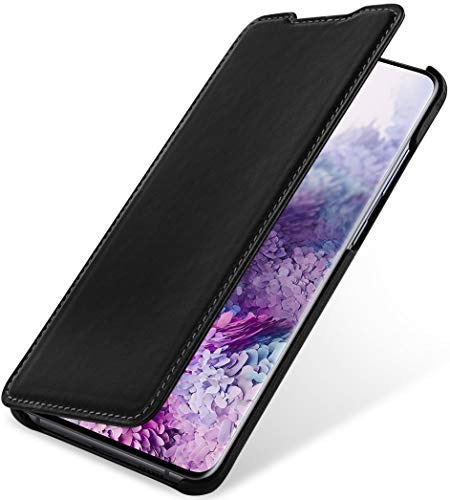 STILGUT Book Case kompatibel mit Samsung Galaxy S20 Plus/S20+ Hülle aus Leder zum Klappen, Klapphülle, Handyhülle, Lederhülle, dünn - Schwarz Nappa von STILGUT