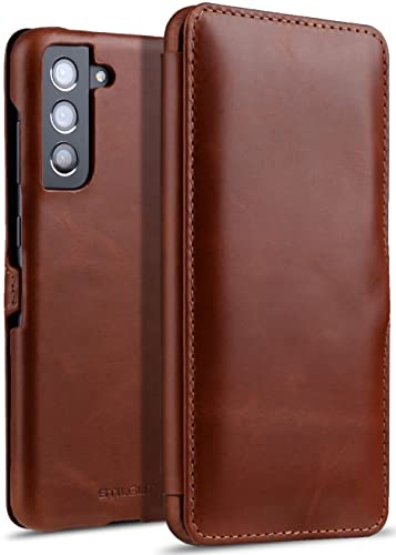 STILGUT Book Case kompatibel mit Samsung Galaxy S21 FE 5G Hülle aus Leder mit Clip-Verschluss, Lederhülle, Klapphülle, Handyhülle – Cognac STILGUT Book Case kompatibel mit Samsung Galaxy S21 FE 5G Hülle aus Leder mit Clip-Verschluss, Lederhülle, Klapphülle, Handyhülle – Cognac von STILGUT