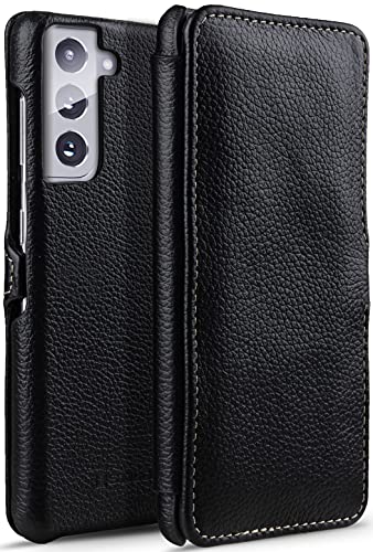 STILGUT Book Case kompatibel mit Samsung Galaxy S21 Plus 5G Hülle aus Leder mit Clip-Verschluss, Lederhülle, Klapphülle, Handyhülle - Schwarz von STILGUT