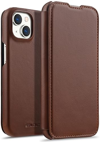 STILGUT Book Case passend für iPhone 15 Plus - Hülle kompatibel mit MagSafe aus Leder zum Klappen, Klapphülle, Handyhülle, Lederhülle - Cognac STILGUT Book Case passend für iPhone 15 Plus - Hülle kompatibel mit MagSafe aus Leder zum Klappen, Klapphülle, Handyhülle, Lederhülle - Cognac von STILGUT