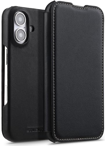 STILGUT Book Case passend für iPhone 16 Plus - Hülle kompatibel mit MagSafe aus Leder zum Klappen, Klapphülle, Handyhülle, Lederhülle - Schwarz Nappa STILGUT Book Case passend für iPhone 16 Plus - Hülle kompatibel mit MagSafe aus Leder zum Klappen, Klapphülle, Handyhülle, Lederhülle - Schwarz Nappa von STILGUT