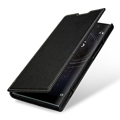 STILGUT Book Type, Leder-Hülle kompatibel mit Sony Xperia XA2 Ultra, Schwarz von STILGUT