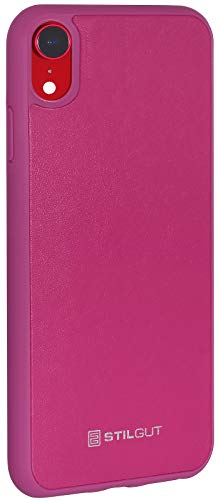 STILGUT Bumper kompatibel mit iPhone XR Case aus Kunststoff & Leder, Cover, Hülle aus TPU/PC & Leder - Magenta STILGUT Bumper kompatibel mit iPhone XR Case aus Kunststoff & Leder, Cover, Hülle aus TPU/PC & Leder - Magenta von STILGUT