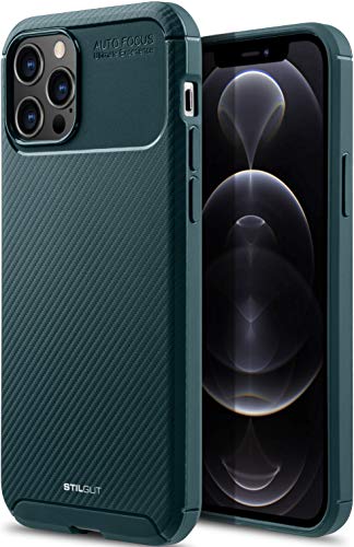 STILGUT Carbon Auto Focus kompatibel mit iPhone 12 Pro Max (6.7") TPU Hülle im Carbon Design, TPU Cover, stoßfeste Handyhülle - Grün von STILGUT