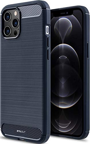 STILGUT Carbon kompatibel mit iPhone 12 Pro Max (6.7") TPU Hülle im Carbon Design, TPU Cover, stoßfeste Handyhülle - Blau von STILGUT