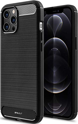 STILGUT Carbon kompatibel mit iPhone 12 Pro Max (6.7") TPU Hülle im Carbon Design, TPU Cover, stoßfeste Handyhülle - Schwarz von STILGUT