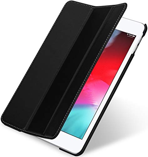 STILGUT Couverture entwickelt für iPad Mini 5 Lederhülle - iPad Mini 5 (2019) Hülle aus Leder mit Smart Cover + Standfunktion, Case - Schwarz Nappa von STILGUT